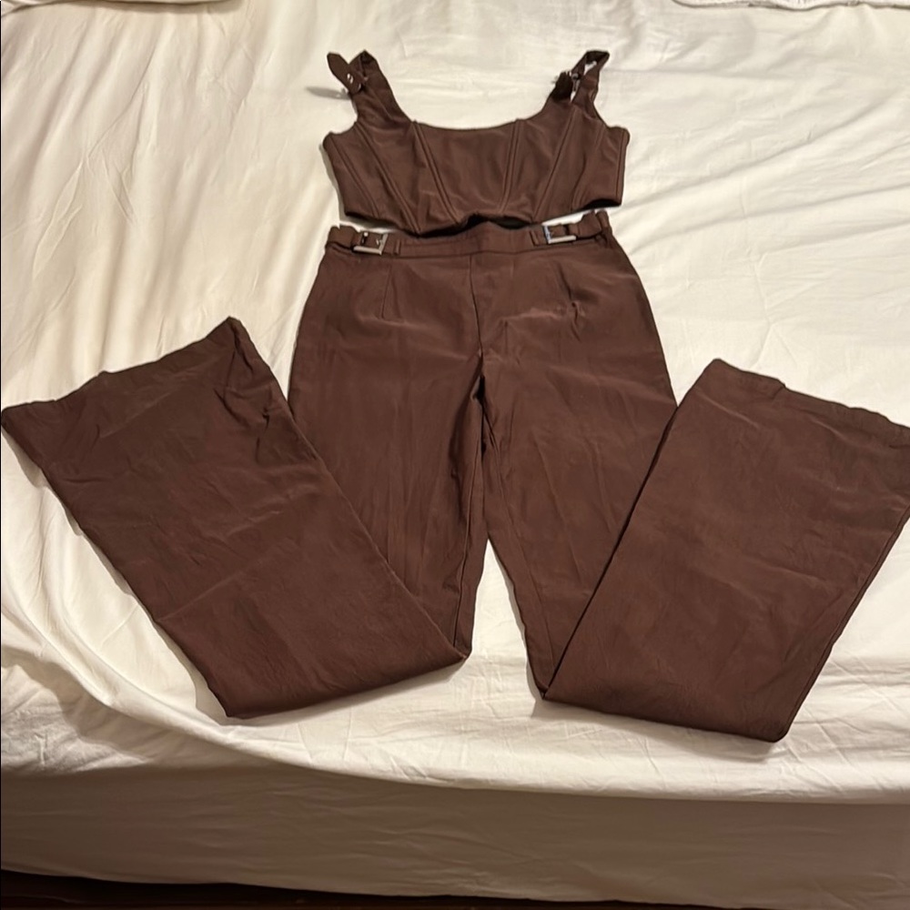 Brown White Fox 2 piece outfit